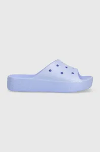 Pantofle Crocs Classic Platforn Glitter Slide dámské, fialová barva, na platformě, 208233 #4773980