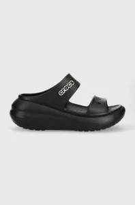 Pantofle Crocs Classic Crush Sandal dámské, černá barva, na platformě, 207670