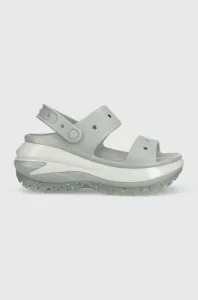 Pantofle Crocs Classic Mega Crush Sandal dámské, šedá barva, na platformě, 207989, 207989.007-007