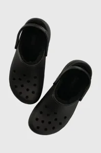 Pantofle Crocs Classic Platform Lined Clog dámské, černá barva, na platformě, 207938