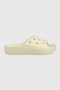 Pantofle Crocs Classic Platform Slide dámské, béžová barva, na platformě, 208180, 208180.2Y2-2Y2 #5213645