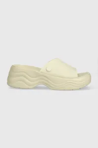 Pantofle Crocs Skyline Slide dámské, béžová barva, na platformě, 208182