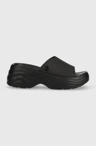 Pantofle Crocs Skyline Slide dámské, černá barva, na platformě, 208182