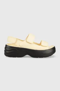 Sandály Crocs Skyline Slide dámské, béžová barva, na platformě, 208183 #5678130
