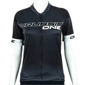Dámský cyklistický dres s krátkým rukávem Crussis ONE CSW-059  černá/bílá  M