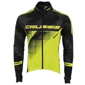 Pánská cyklistická bunda CRUSSIS černo-fluo žlutá  černá-fluo žlutá  XS