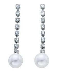 CRYSTalp Elegantní náušnice s krystaly a perlou 42112.R