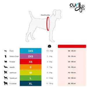 CURLI Postroj pro psy se sponou Manšestr Brown 3XS, 1,5-3 kg