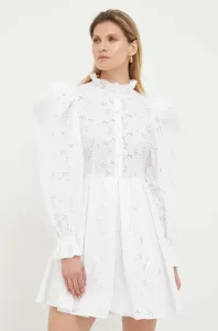 Bavlněné šaty Custommade Jennifer bílá barva, mini