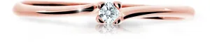 Cutie Diamonds Třpytivý prsten z růžového zlata s briliantem DZ6733-2948-00-X-4 48 mm
