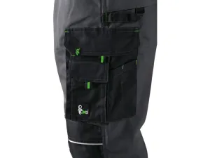 Canis (CXS) Pracovní kalhoty s laclem SIRIUS TRISTAN - Šedá / zelená | 50