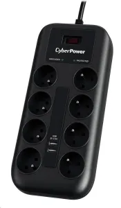 CyberPower přepěťová ochrana, 8x FR zásuvka, černá