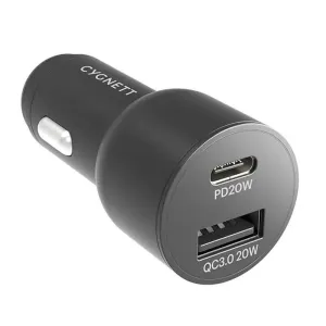 Cygnett USB nabíječka do auta, USB-C 20W (černá)