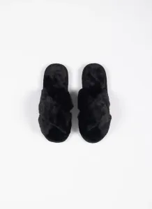 Pantofle s kožíškem černé Extreme Intimo velikost: 40/41