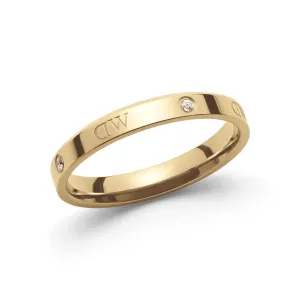 Daniel Wellington Originální pozlacený prsten s krystaly Classic Lumine DW0040028 48 mm