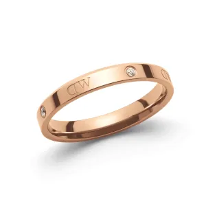 Daniel Wellington Originální bronzový prsten s krystaly Classic Lumine DW004002 48 mm