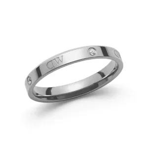 Daniel Wellington Originální ocelový prsten s krystaly Classic Lumine DW0040023 48 mm