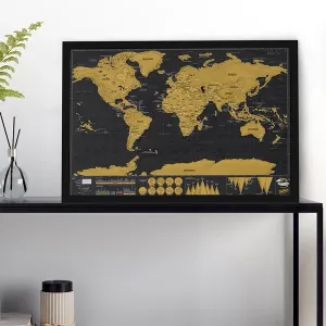 Cestovatelská stírací mapa světa Deluxe