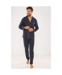 De Lafense 729 Norberto Rozepínané Pánské pyžamo, XL, modrá