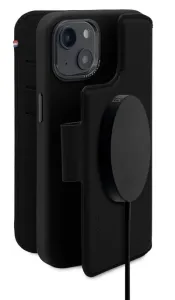 Decoded odnímatelné peněženkové pouzdro kožené pouzdro s MagSafe s klopou pro iPhone 14 Plus - černé