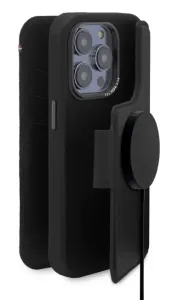 Decoded odnímatelné peněženkové pouzdro kožené pouzdro s klopou MagSafe pro iPhone 14 Pro Max - černé