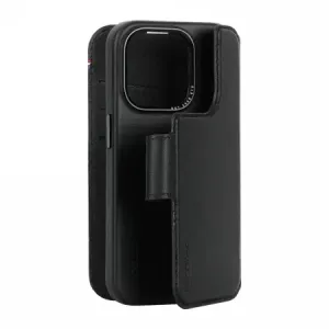 Odnímatelné peněženkové pouzdro Decoded v kůži s MagSafe pro iPhone 15 Plus - černé