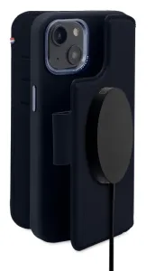 Odnímatelné peněženkové pouzdro Decoded v kůži s MagSafe s klopou pro iPhone 14 Plus - tmavě modré