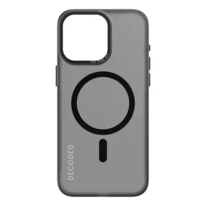 Průhledné pouzdro Decoded Grip s MagSafe pro iPhone 15 Pro - šedočerné