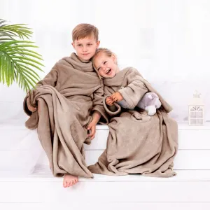 Dětská deka s rukávy DecoKing Lazy béžová, velikost 90x105