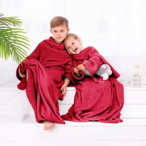 Dětská deka s rukávy DecoKing Lazy červená, velikost 90x105