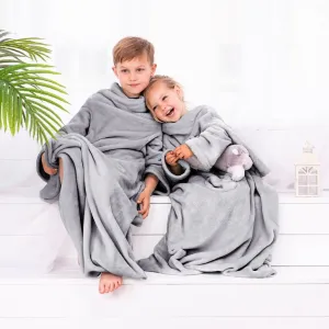 Dětská deka s rukávy DecoKing Lazy šedá, velikost 90x105