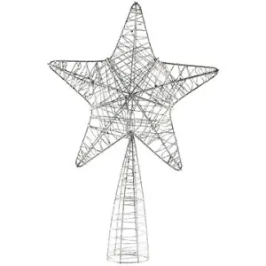 Decoled hvězda na špici stromu, stříbrná, 18 × 30 cm