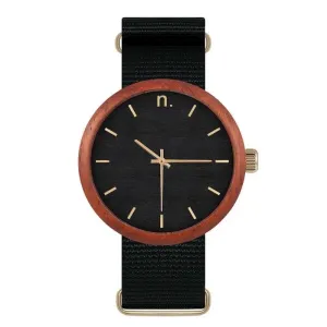 Černé dřevěné hodinky s textilním řemínkem pro pány #2231770