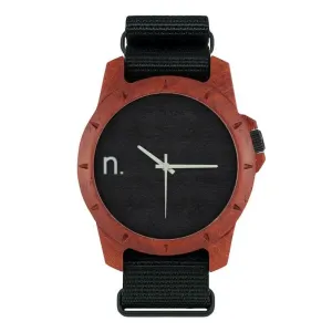 Černé dřevěné hodinky s textilním řemínkem pro pány #2231776