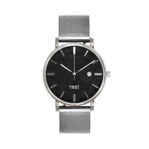 Dámské módní hodinky s kovovým páskem ve stříbrno-černé barvě