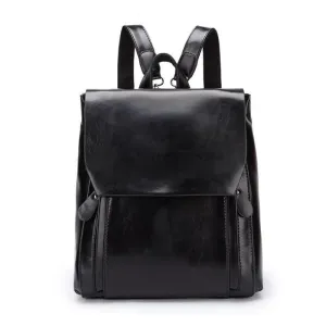 Dámsky elegantný ruksak z ekokože v čiernej farbe