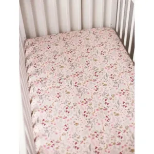 Dětské bavlněné prostěradlo na postel s gumkou - Retro květiny