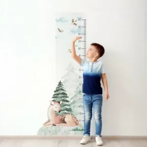 Dětský výškový metr na zeď s lesním motivem jelena