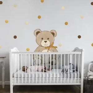 Nálepka do dětského pokoje v podobě medvěda s mašlí