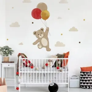 Nálepka medvěda s balony do dětského pokoje