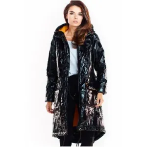 Oversize dámská bunda černé barvy s velkou kapucí