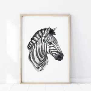 Safari plakát s portrétem zebry