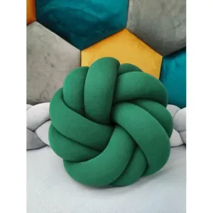 Zelený pletený polštář