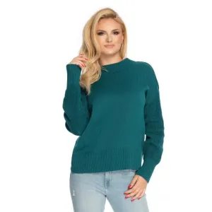 Zelený svetr s vyvýšeným límcem pro dámy
