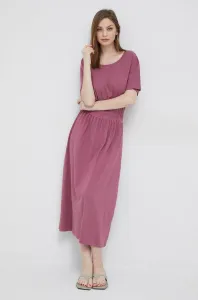 Bavlněné šaty Deha růžová barva, midi #5862637