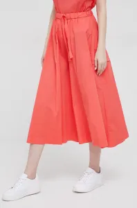 Kalhoty Deha dámské, oranžová barva, široké, high waist #5657809