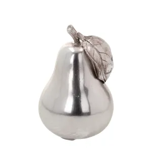 Dekoria Dekorace Silver Pear 16cm, 10 x 10 x 16 cm