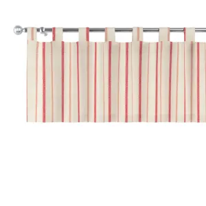 Dekoria Krátký závěs na poutkách, režný podklad, červené pásky, 390 x 40 cm, Avignon, 129-15