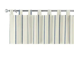 Dekoria Krátký závěs na poutkách, režný podklad, světle modré pásky, 260 x 40 cm, Avignon, 129-66