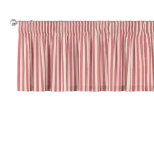 Dekoria Lambrekin na řasící pásce, červeno - bílá - pruhy, 130 x 40 cm, Quadro, 136-17